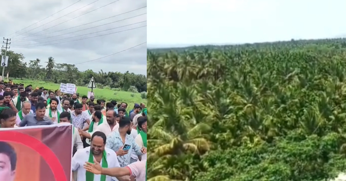Proposed Bidadi Township project highlighting urban development and farmers' land concerns in Ramanagara district