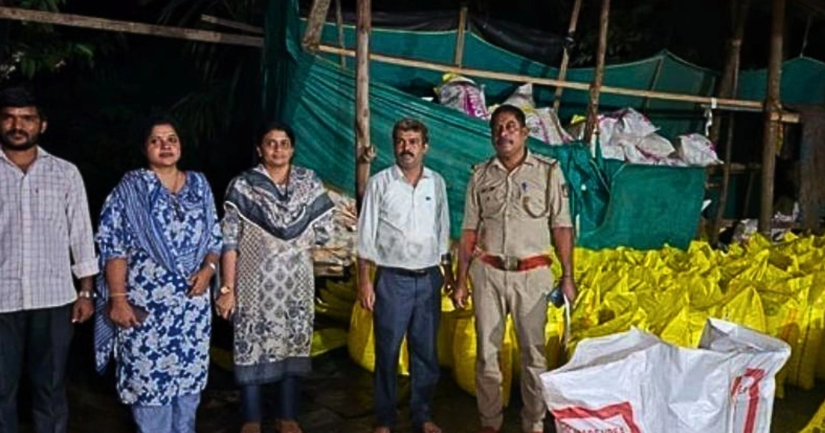 632 urea bags and lorry seized during illegal fertilizer storage raid in Vitla Karnataka